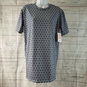 LuLaRoe Womens Patrick Top Sz XS Blue Gray Short Sleeve